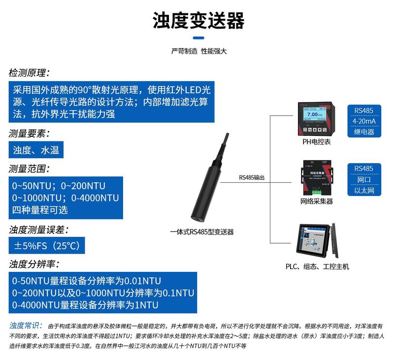 濁度、溫度 二合一傳感器